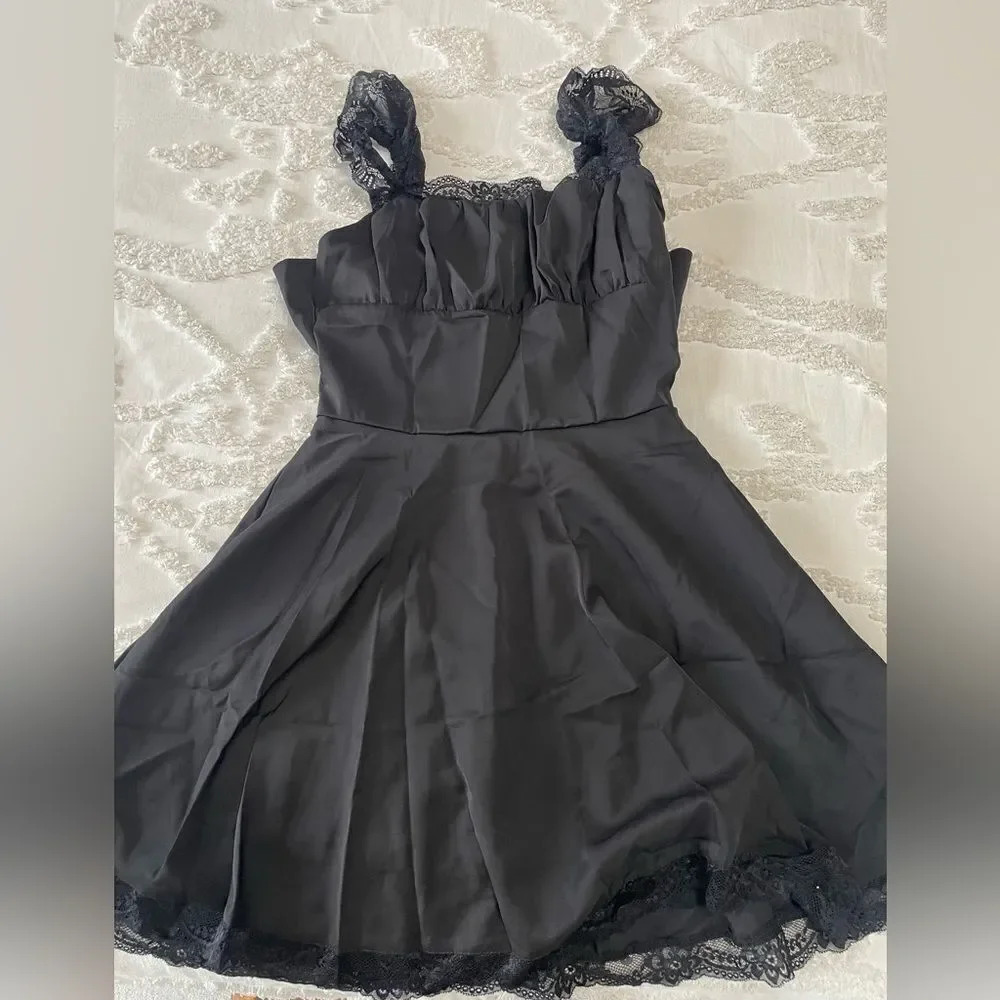 Mini Black Tie-Back Dress